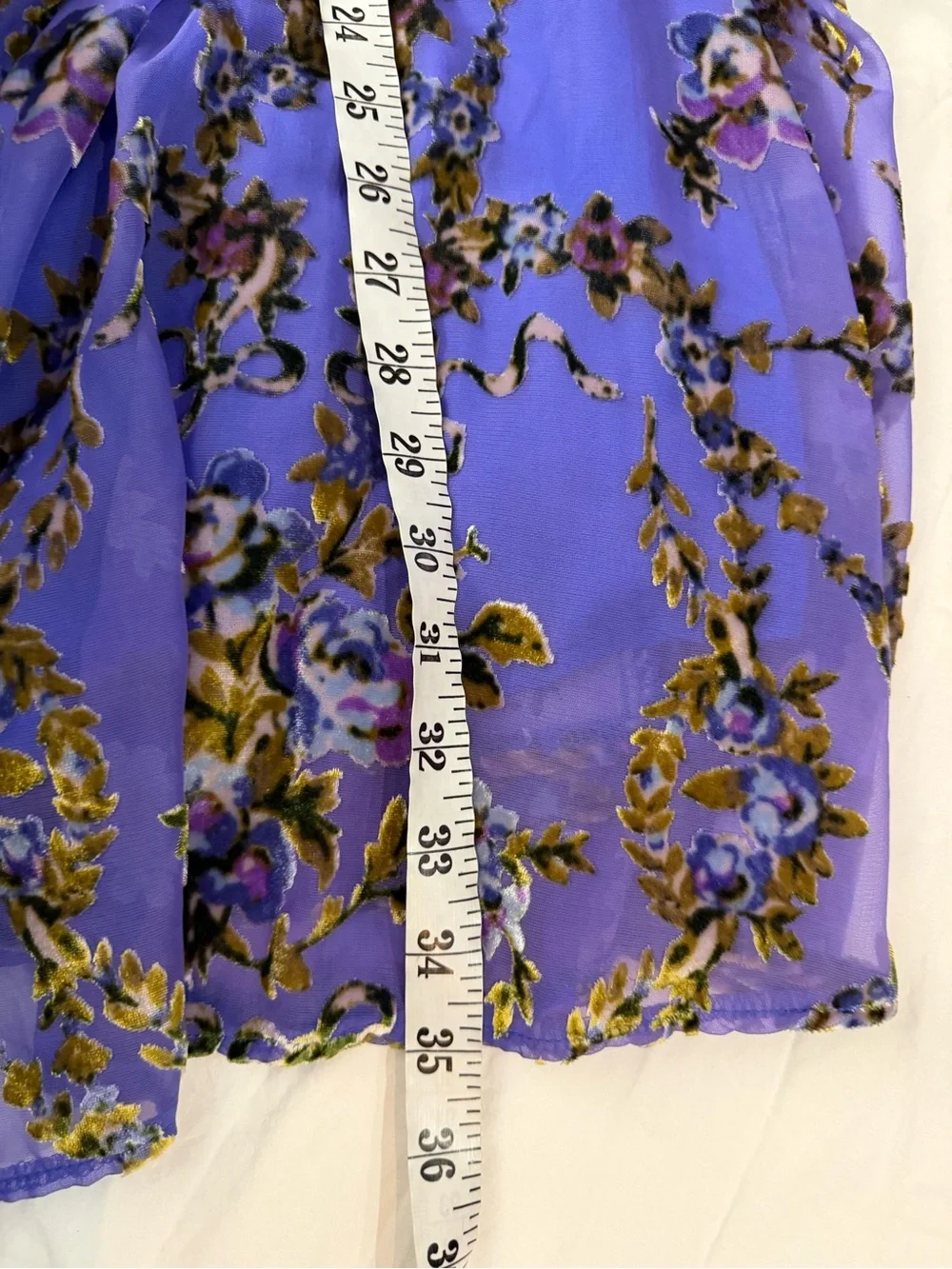 FREE PEOPLE Beautiful Blooms Mini Dress Burnout Velvet L